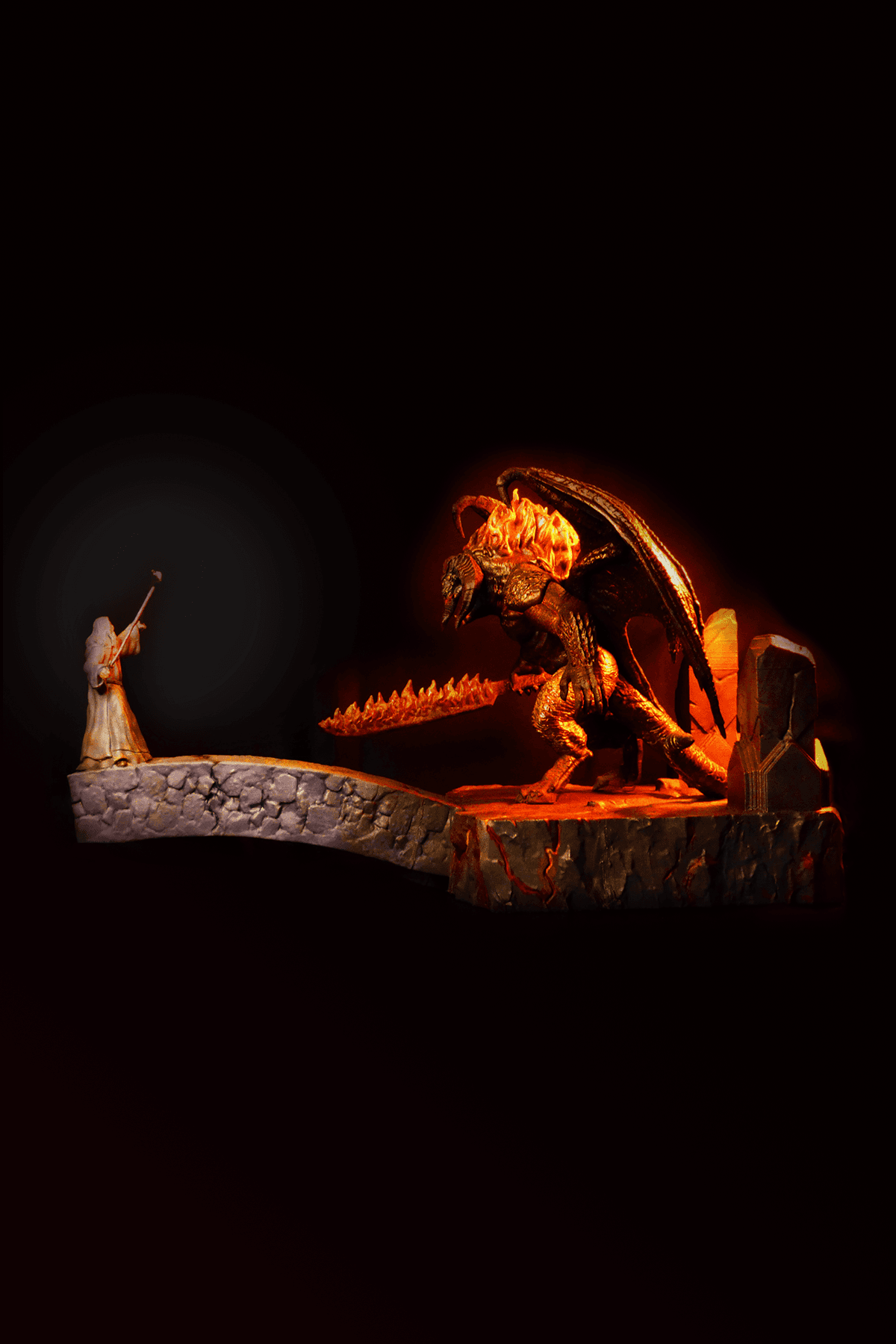 Gri Gandalf vs Balrog Diaroma - LOTR 1 