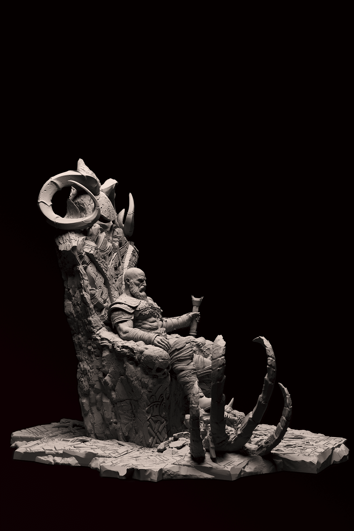 God of War Kratos Büyük Taht Diaroma