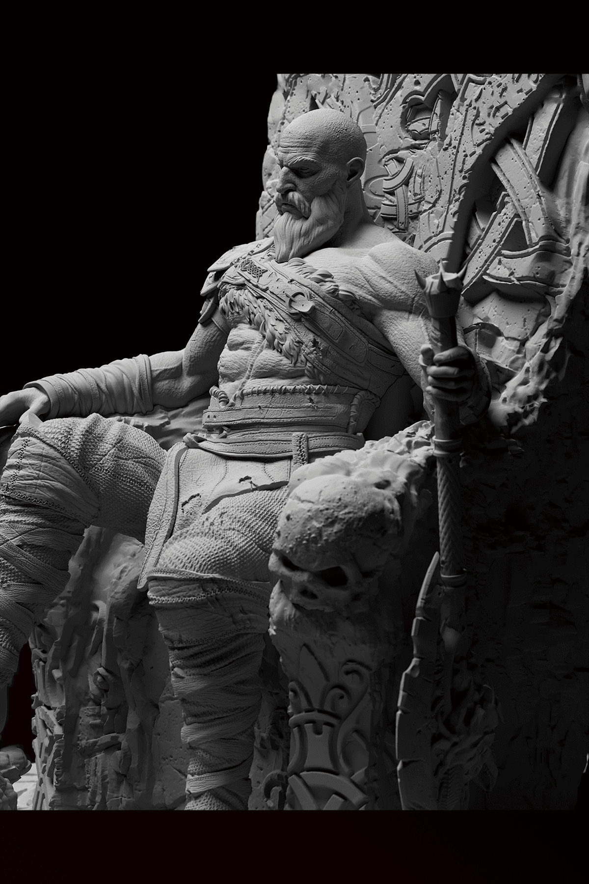 God of War Kratos Büyük Taht Diaroma